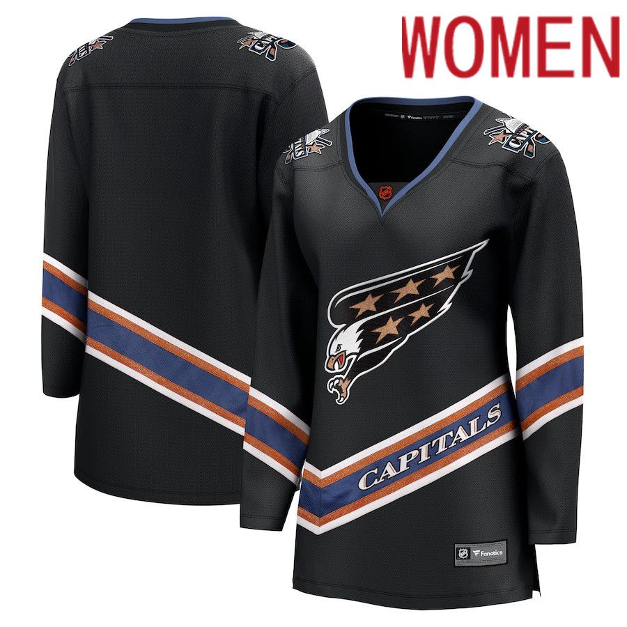 Women Washington Capitals Fanatics Branded Black Special Edition Breakaway Blank NHL Jersey->women nhl jersey->Women Jersey